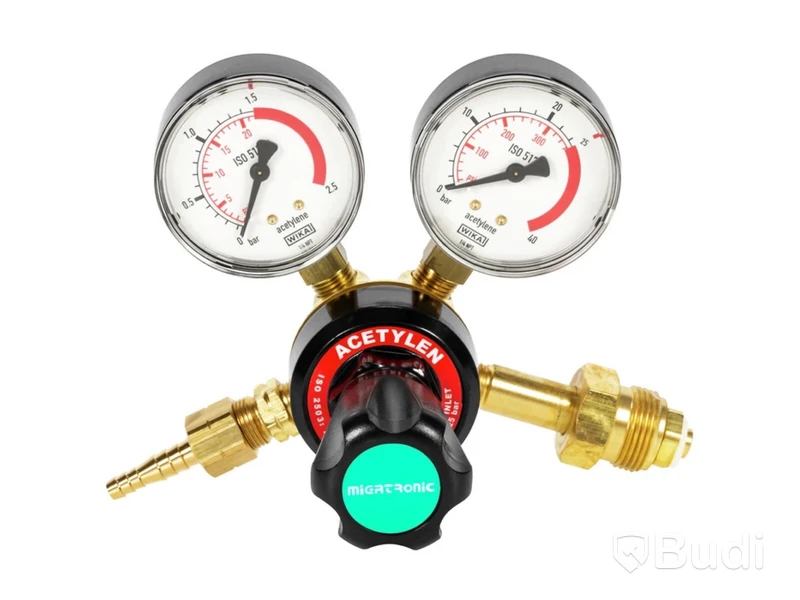 2 st. ACETYLEN VENTIL MED MANOMETER, MIGATRONIC, MAXEX M/2 URE